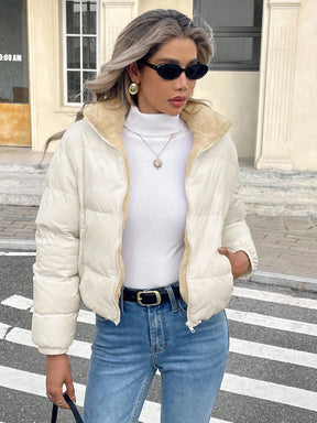 Jaqueta Puffer Feminina Forrada com Pelúcia