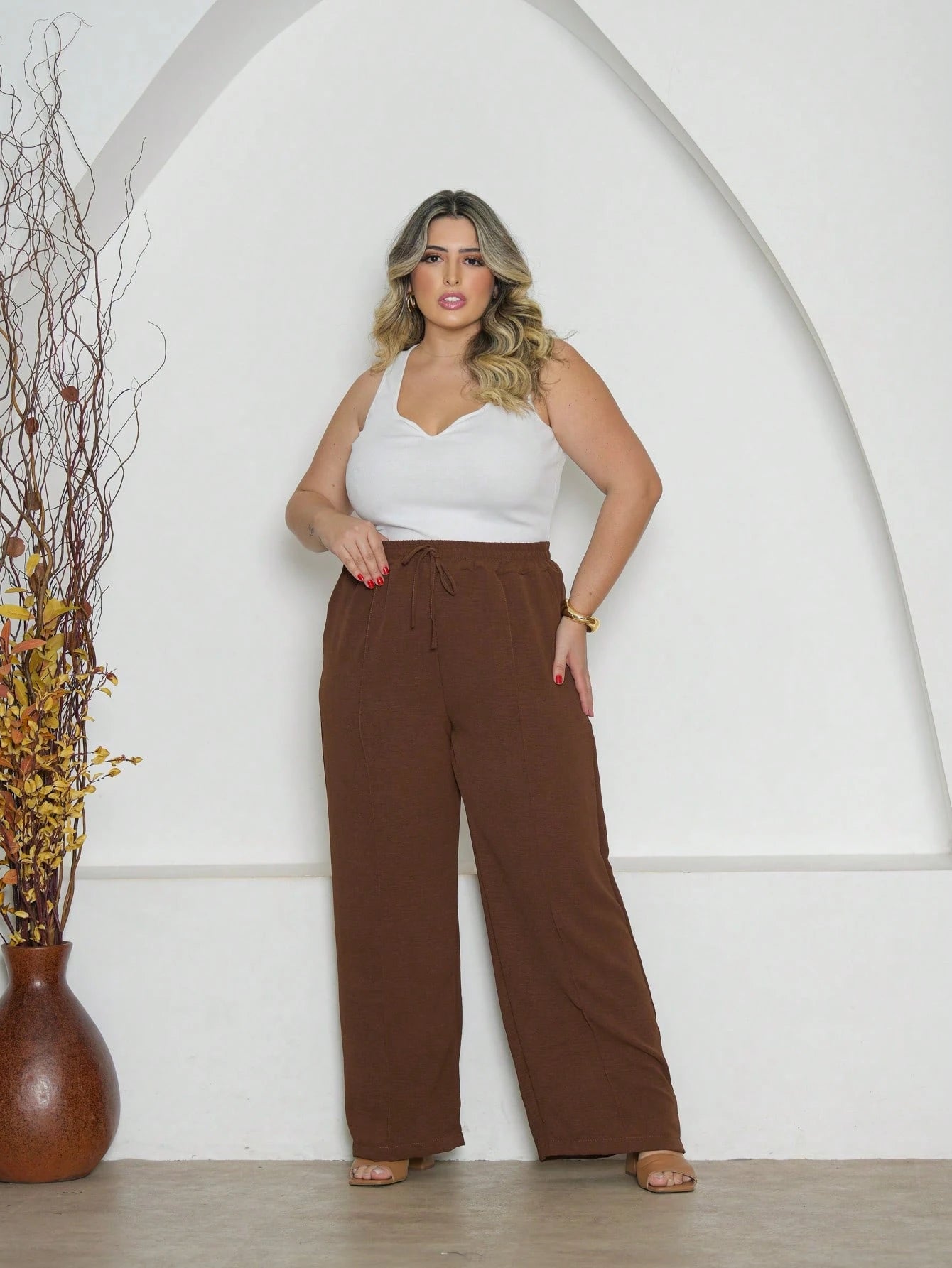 Calça Pantalona Plus Size Duna