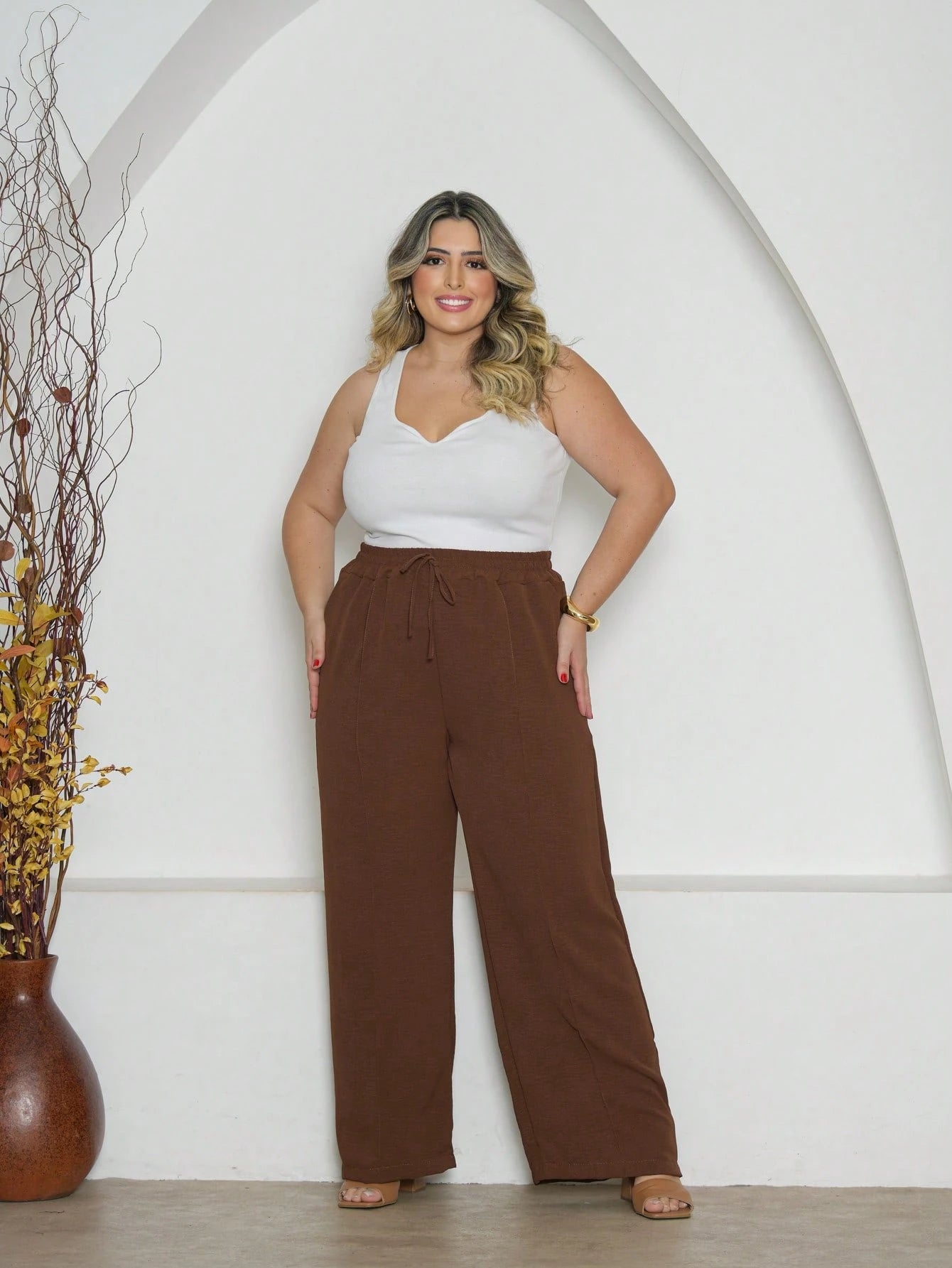 Calça Pantalona Plus Size Duna