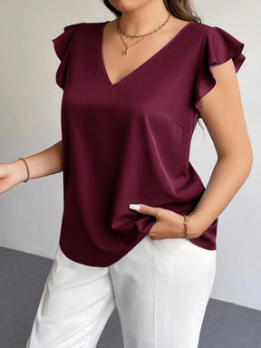 Blusa Feminina Manga Curta Decote V 
