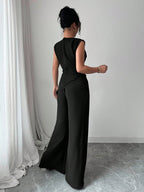Conjunto Feminino Blusa Sem Decote e Calça Pantalona 