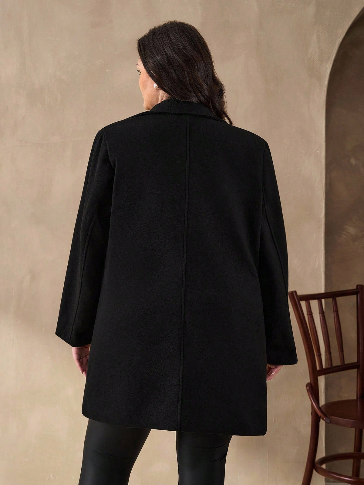 Casaco Sobretudo Forrado Lã Batida Plus Size Feminino