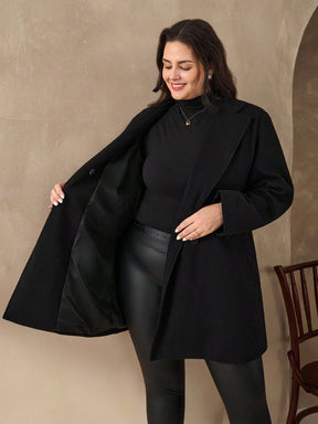 Casaco Sobretudo Forrado Lã Batida Plus Size Feminino