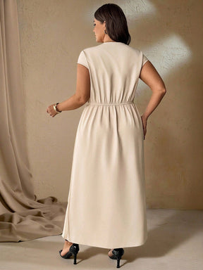 Vestido Plus Size para Festa Longo Social Plissado