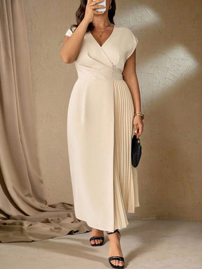 Vestido Plus Size para Festa Longo Social Plissado