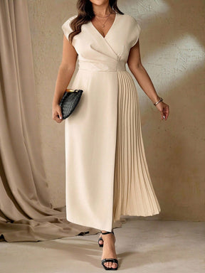 Vestido Plus Size para Festa Longo Social Plissado