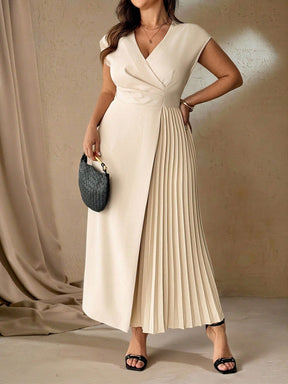 Vestido Plus Size para Festa Longo Social Plissado