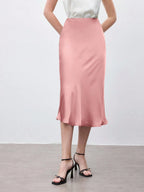 BizChic Saia Básica Evasê Feminina, Adequada para Ir ao Trabalho, Negócios, Casual, Uso no Escritório, Traje Formal Elegante para Senhoras, Outono