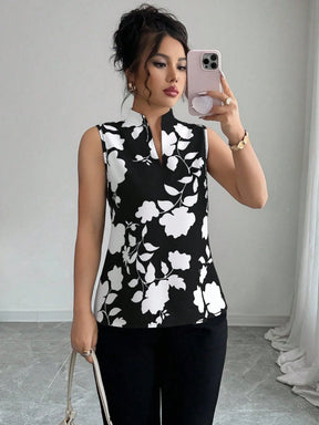 Regata Social Feminina Elegante com Flores