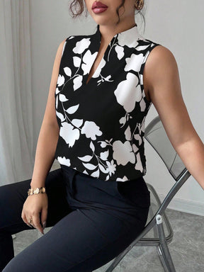 Regata Social Feminina Elegante com Flores