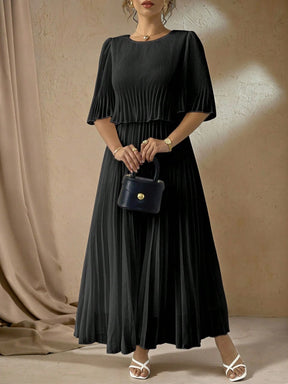 Vestido Longo Plus Size Para Casamento Chiffon Plissado