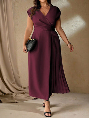 Vestido Plus Size para Festa Longo Social Plissado