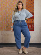 Calça Jeans Feminina Plus Size Mom