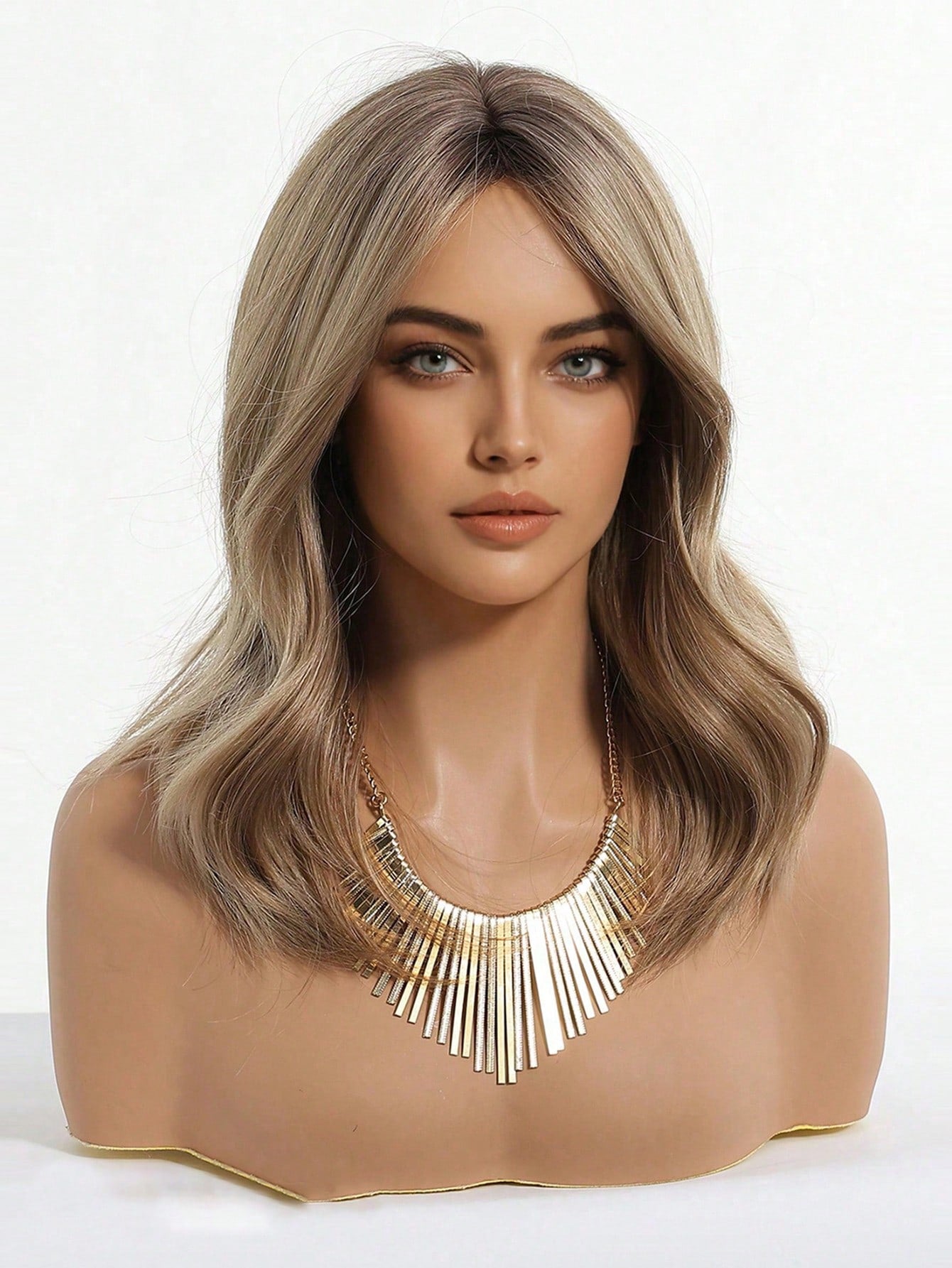 Peruca Feminina Cabelo Médio Corte em V 