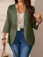 Casaco Feminino Plus Size Meia Manga Levinho