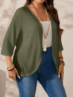 Casaco Feminino Plus Size Meia Manga Levinho