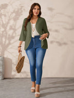 Casaco Feminino Plus Size Meia Manga Levinho