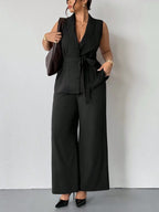 Conjunto Plus Size Alfaiataria Colete e Calça Pantalona