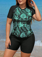 Maiô Tankini Plus Size Feminino Blusa e Bermuda