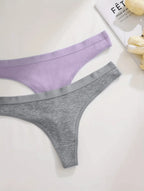 Kit 10 Calcinhas Algodão  Fio Dental Canelado