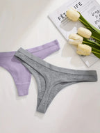 Kit 10 Calcinhas Algodão  Fio Dental Canelado