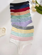 Kit 10 Calcinhas Algodão  Fio Dental Canelado