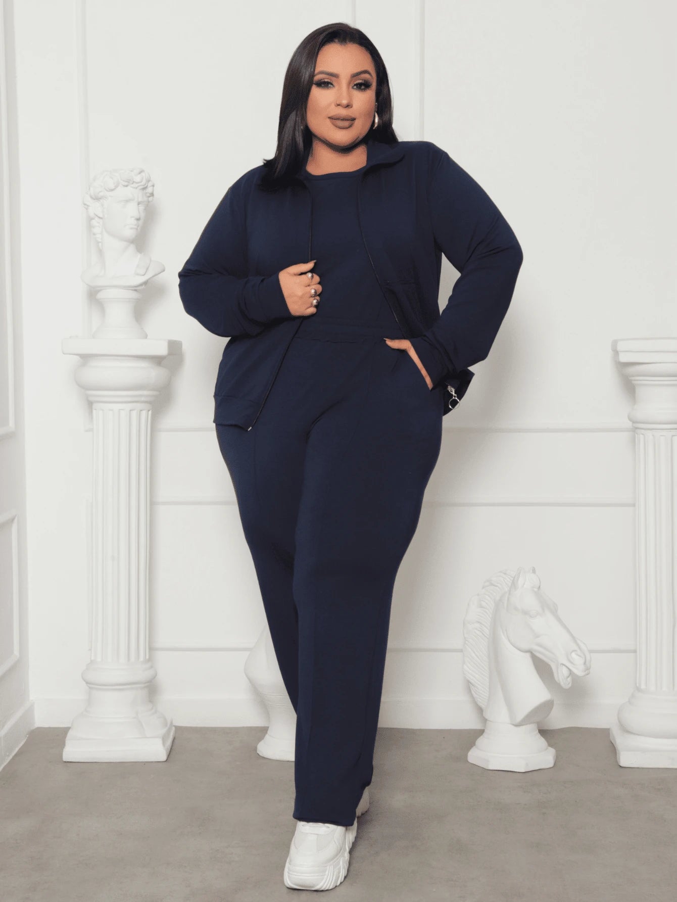 Conjunto Plus Size Inverno Moletinho 3 Peças