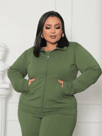 Conjunto Plus Size Inverno Moletinho 3 Peças