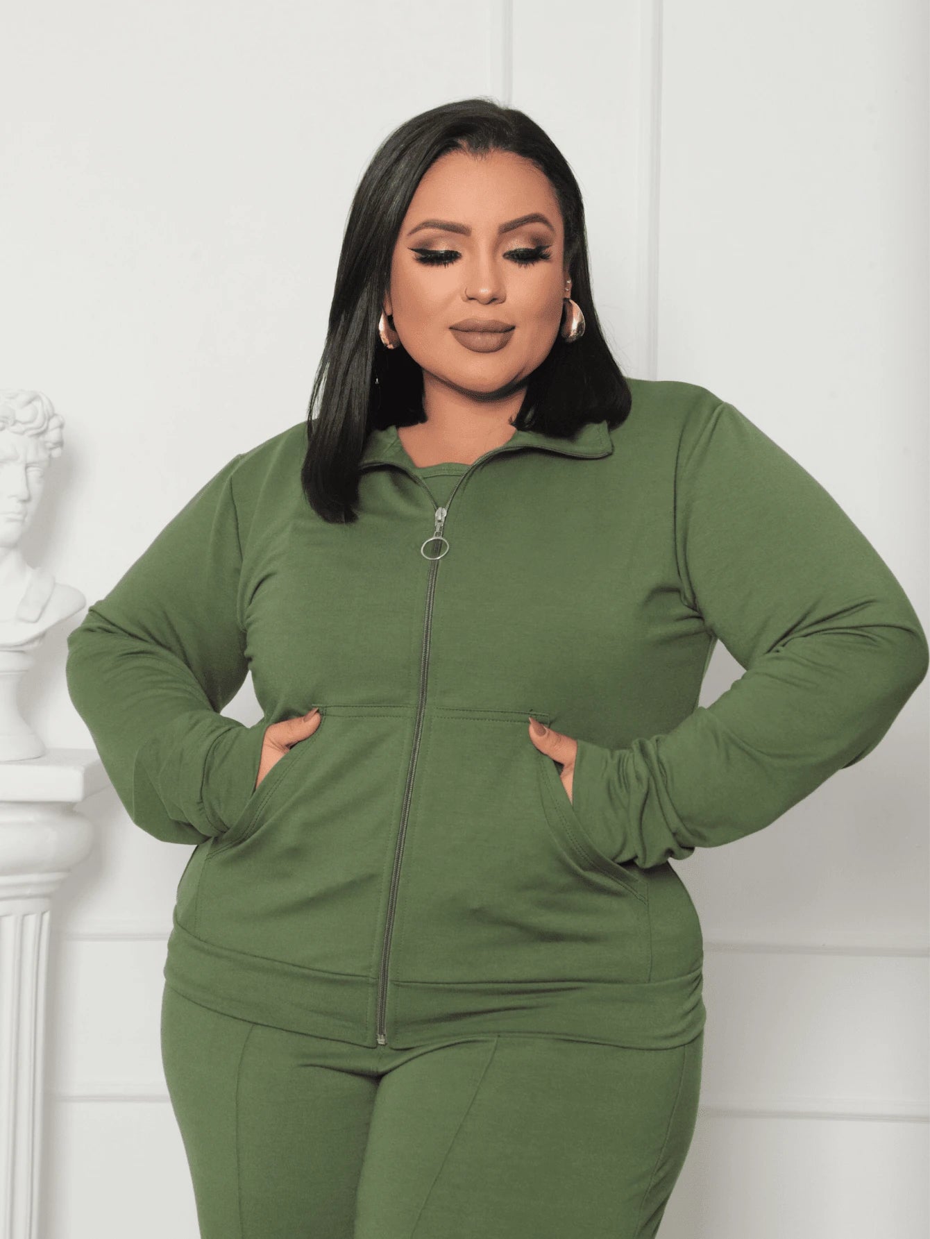 Conjunto Plus Size Inverno Moletinho 3 Peças