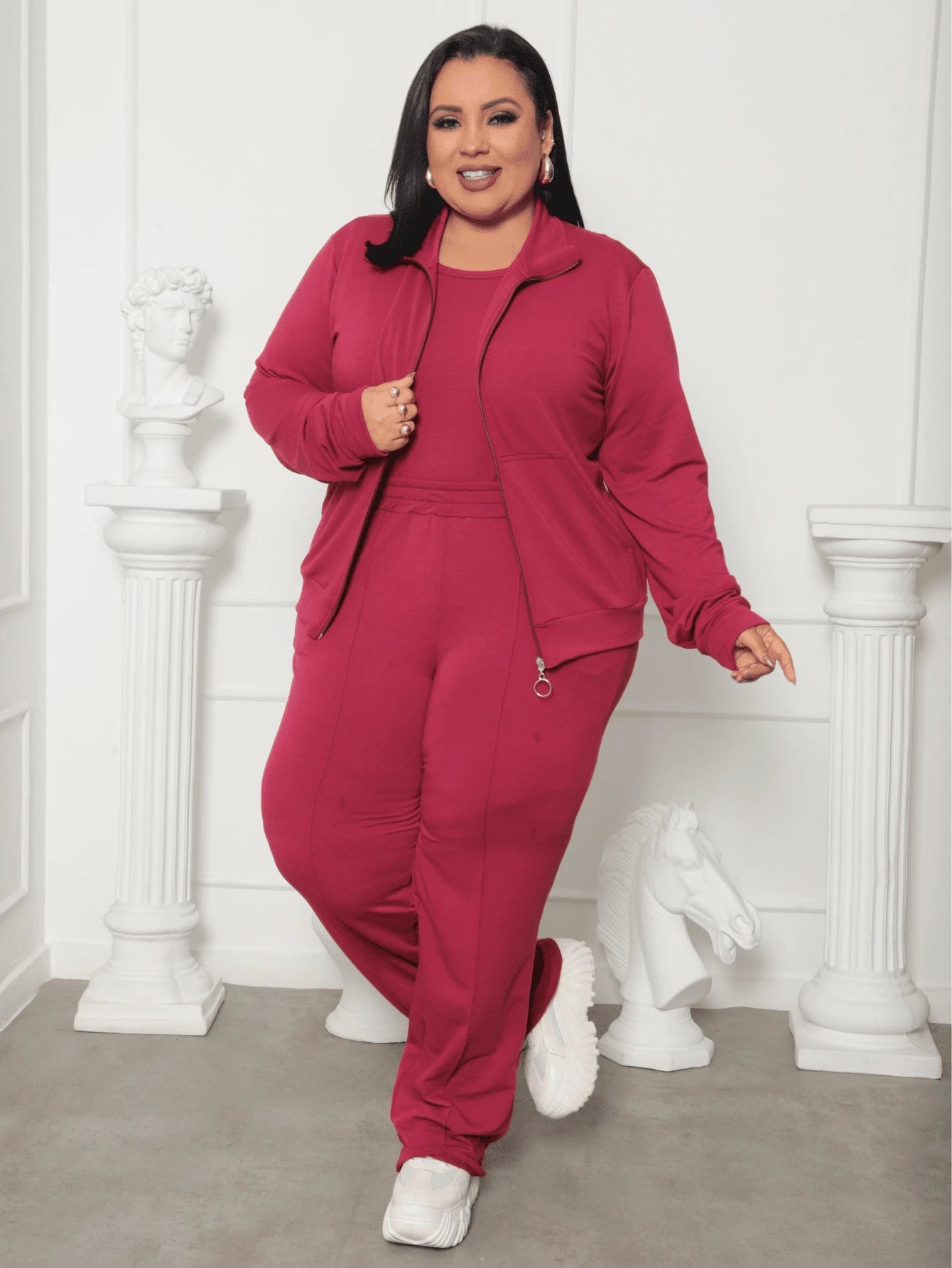 Conjunto Plus Size Inverno Moletinho 3 Peças