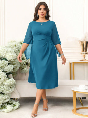 Vestido Midi Plus Size Para Festa Meia Manga