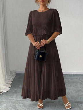 Vestido Longo Plus Size Para Casamento Chiffon Plissado