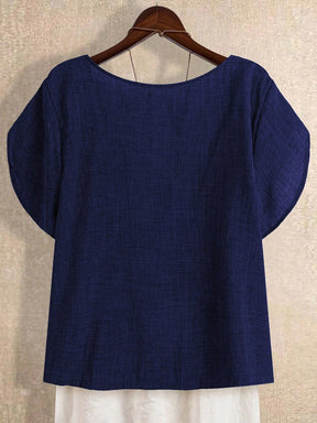 Blusa Manga Curta Plus Size Decote Assimétrico