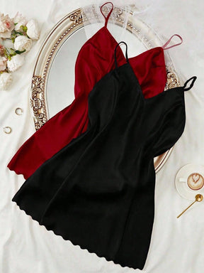 Kit com Duas Camisolas de Cetim Plus Size Curta