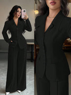 Conjunto Feminino Executivo com Blazer e Calça Pantalona