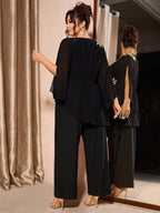 Conjunto Plus Size Festa Blusa e Calça Assimétrica