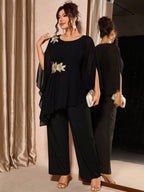 Conjunto Plus Size Festa Blusa e Calça Assimétrica