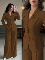Conjunto Feminino Executivo com Blazer e Calça Pantalona