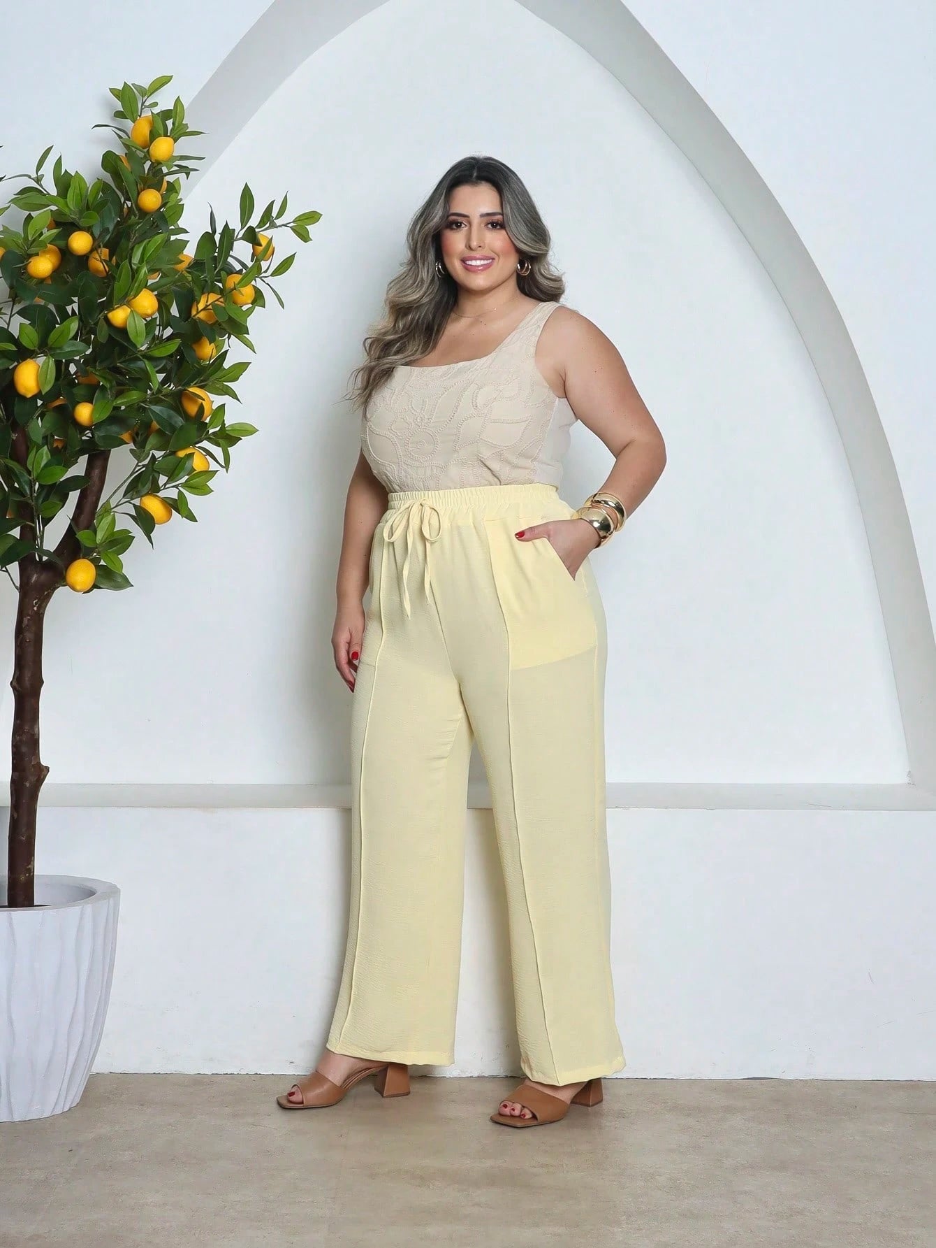 Calça Pantalona Plus Size Duna