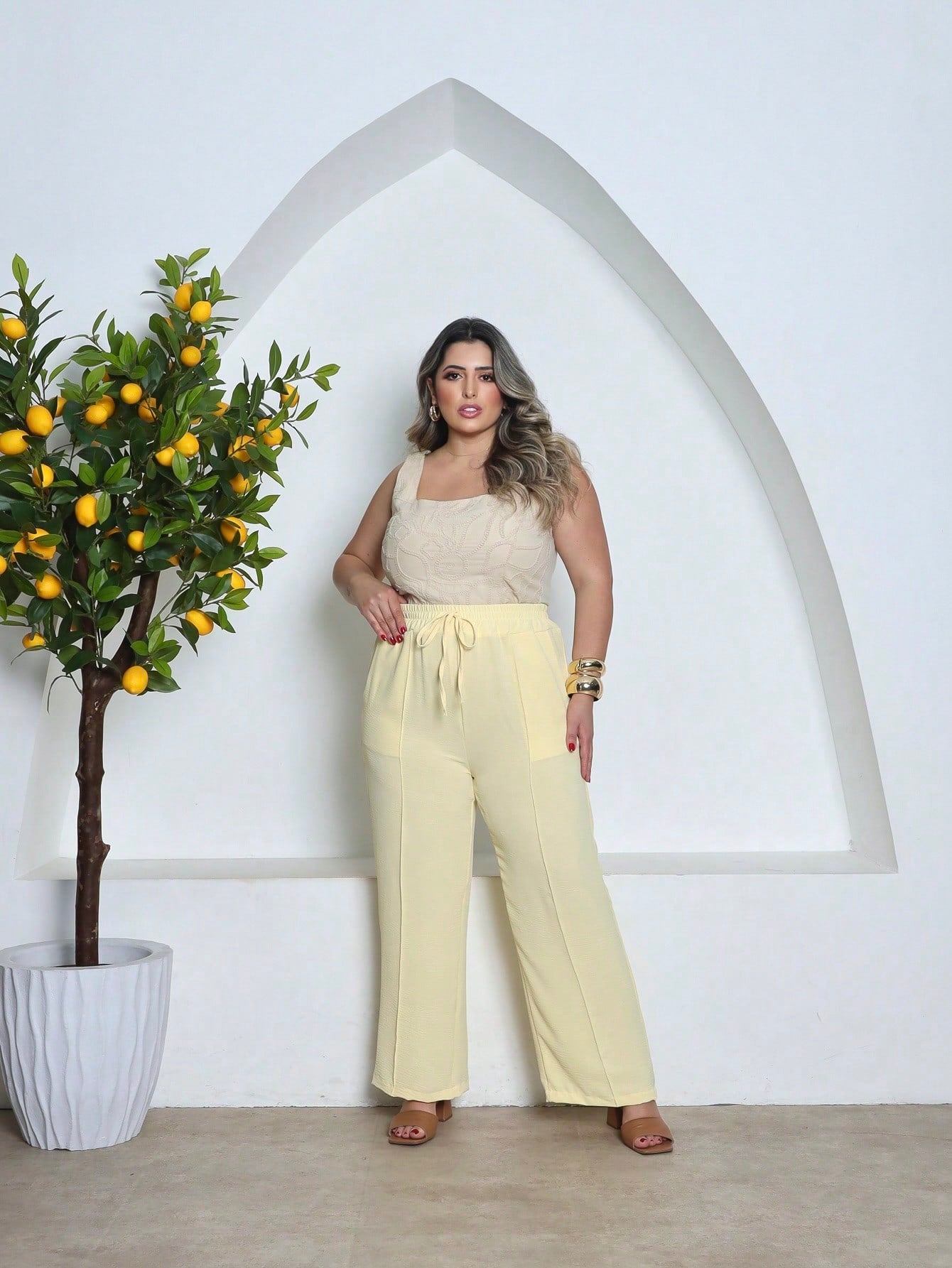 Calça Pantalona Plus Size Duna