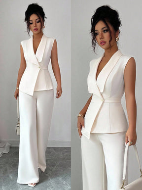 Conjunto Feminino de Alfaiataria Colete e Calça 