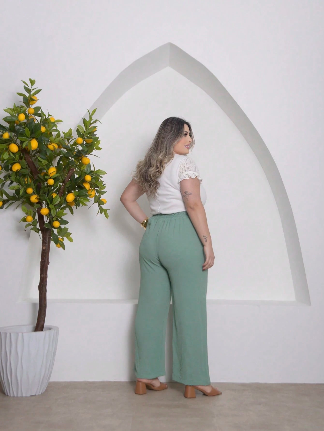 Calça Pantalona Plus Size Duna