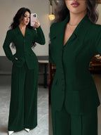 Conjunto Feminino Executivo com Blazer e Calça Pantalona