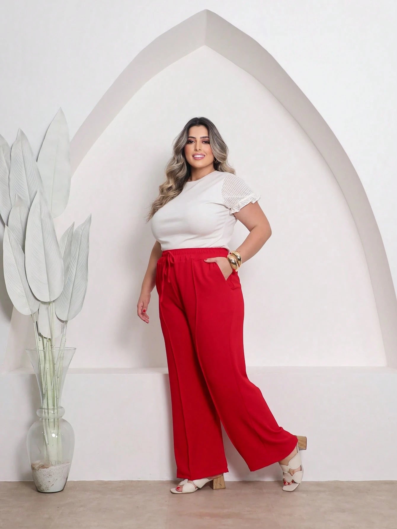 Calça Pantalona Plus Size Duna