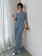 Conjunto Feminino Executivo com Blazer e Calça Pantalona
