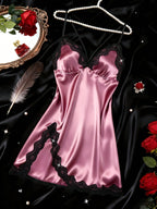 Camisola de Cetim com Renda Sensual