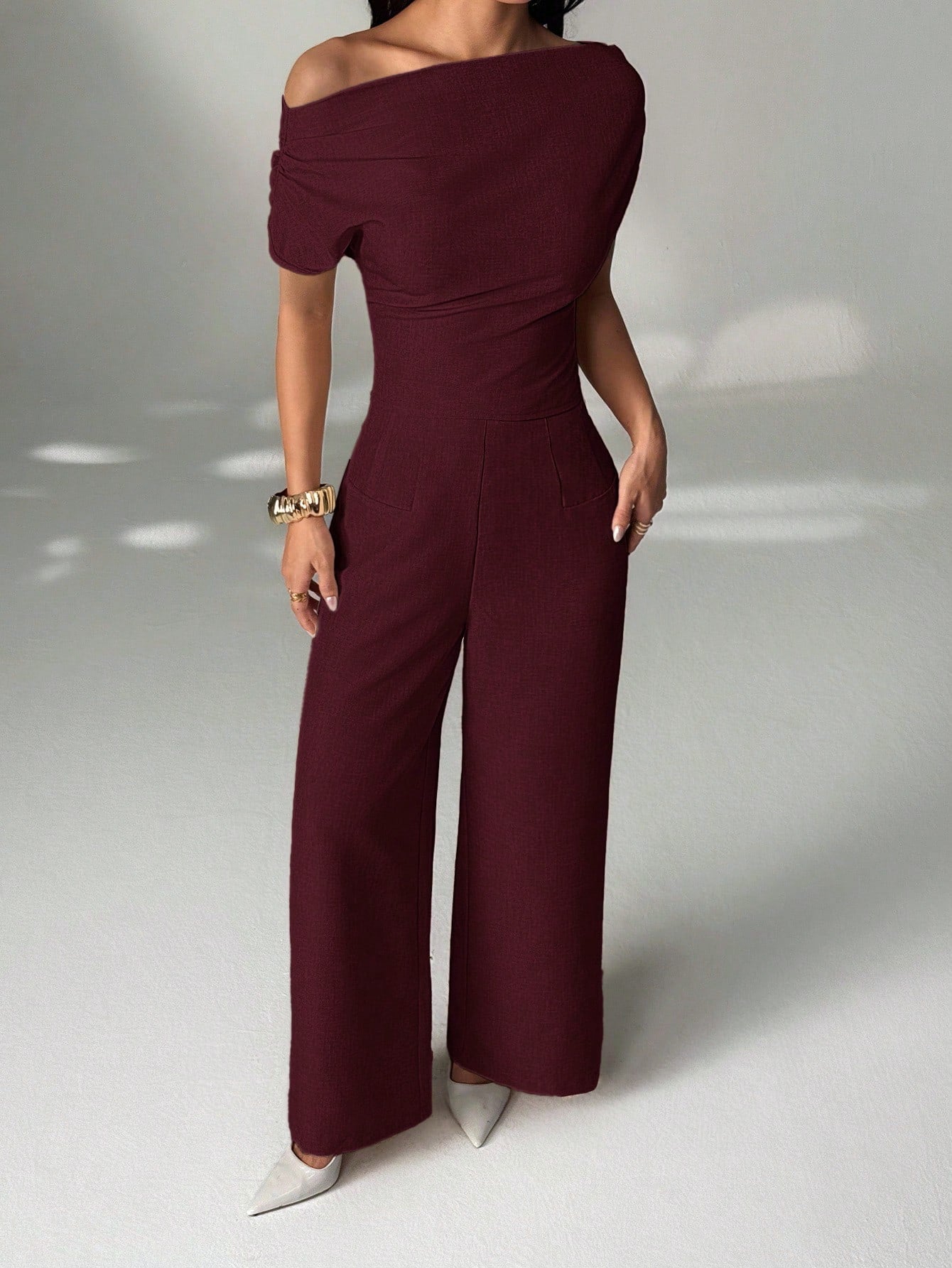 Conjunto de Alfaiataria Feminino Calça Pantalona e Manga Curta 