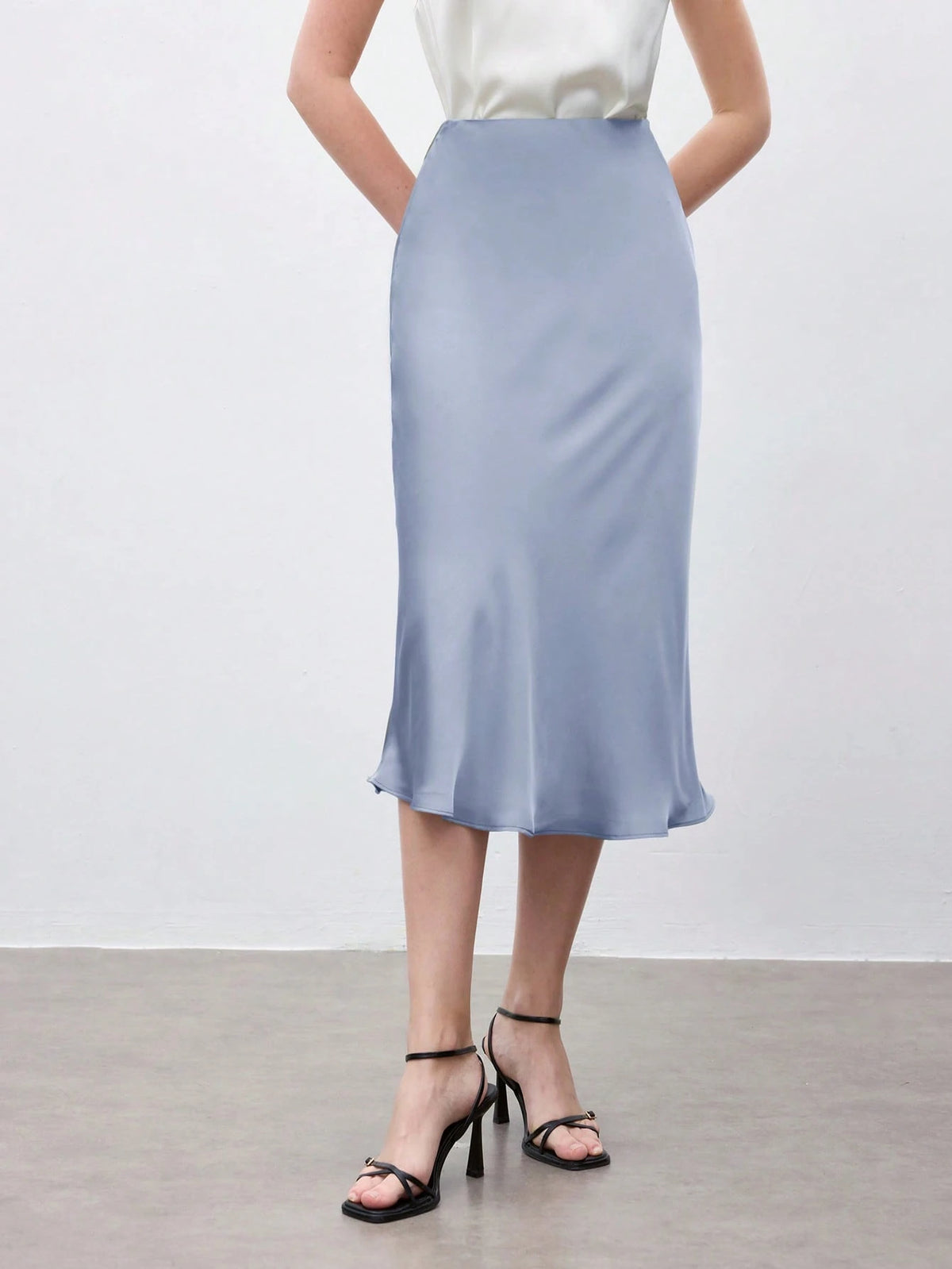 BizChic Saia Básica Evasê Feminina, Adequada para Ir ao Trabalho, Negócios, Casual, Uso no Escritório, Traje Formal Elegante para Senhoras, Outono