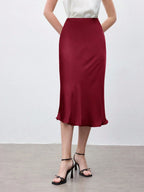 BizChic Saia Básica Evasê Feminina, Adequada para Ir ao Trabalho, Negócios, Casual, Uso no Escritório, Traje Formal Elegante para Senhoras, Outono