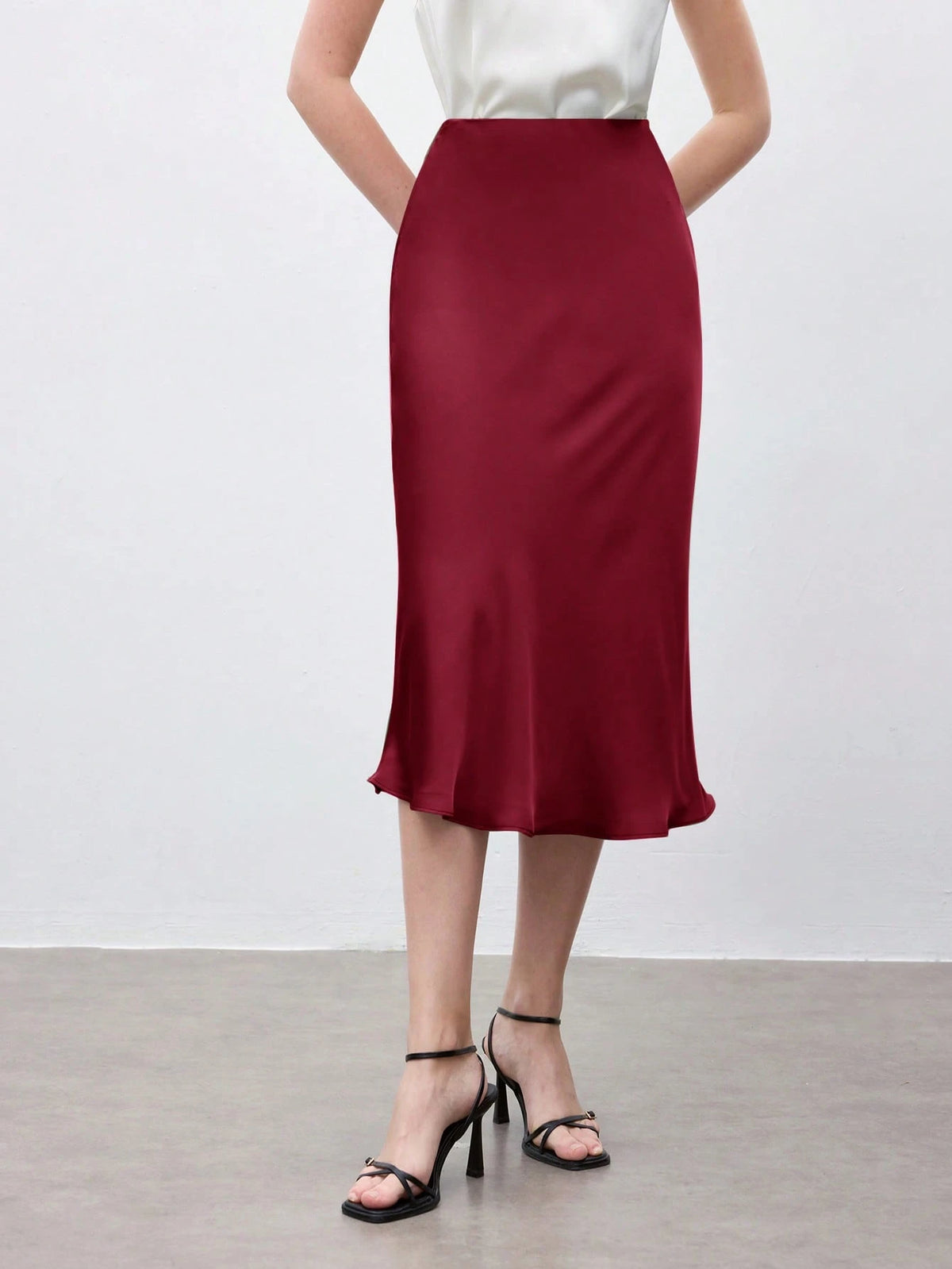 BizChic Saia Básica Evasê Feminina, Adequada para Ir ao Trabalho, Negócios, Casual, Uso no Escritório, Traje Formal Elegante para Senhoras, Outono